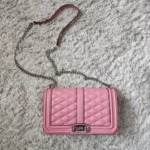 Rebecca Minkoff Quilted Love Crossbody Full Size in Pink